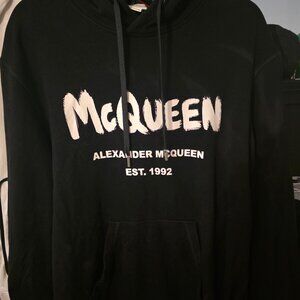 alexander mcqueen hoodie black hoodie Italy established 1992logo hoodie large